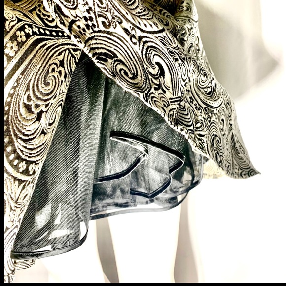 bebe Gold Metallic Princess Jacquard 2 Cocktail Party Prom Wedding - Picture 4 of 7